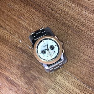 Silver fossil watch